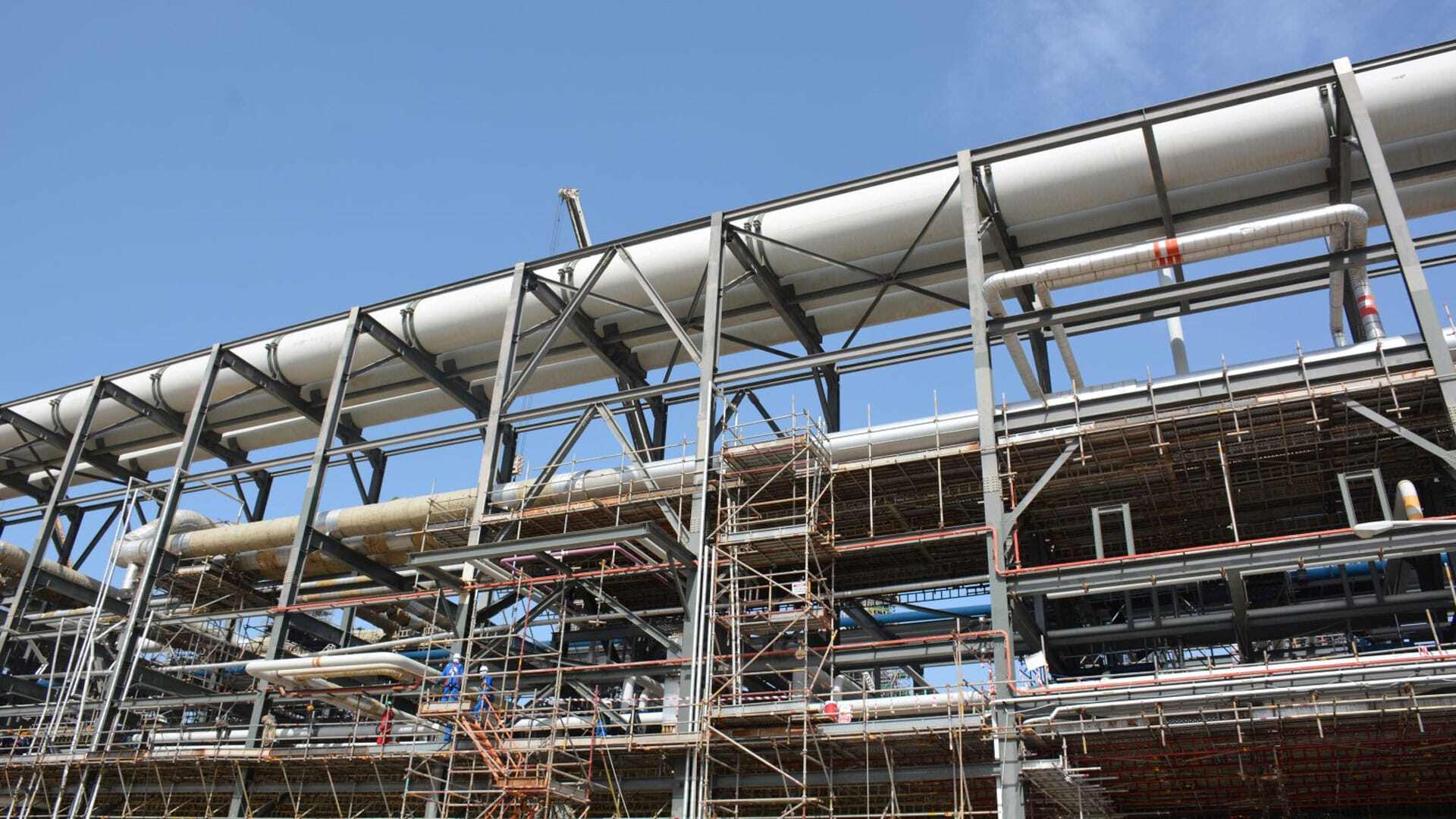 View looking up of a pipeline