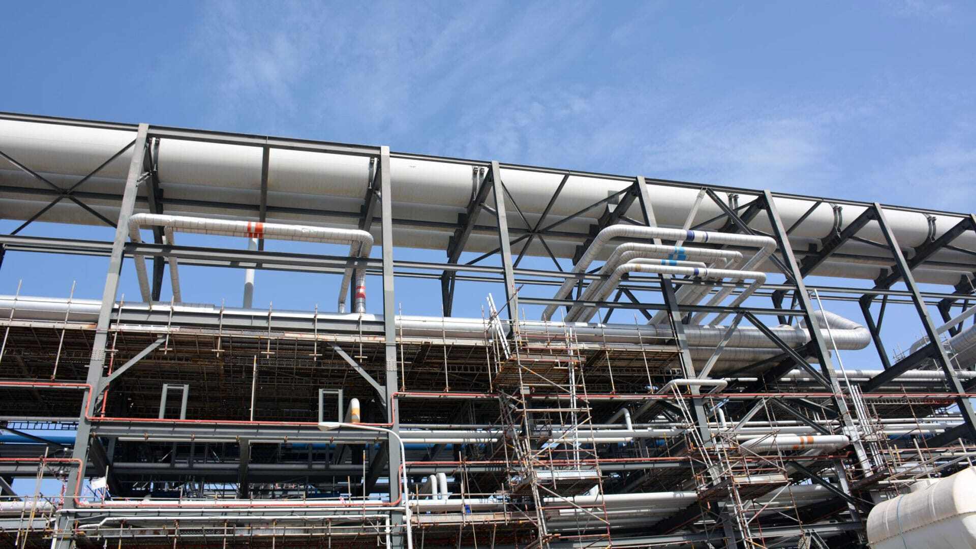 View looking up of a pipeline