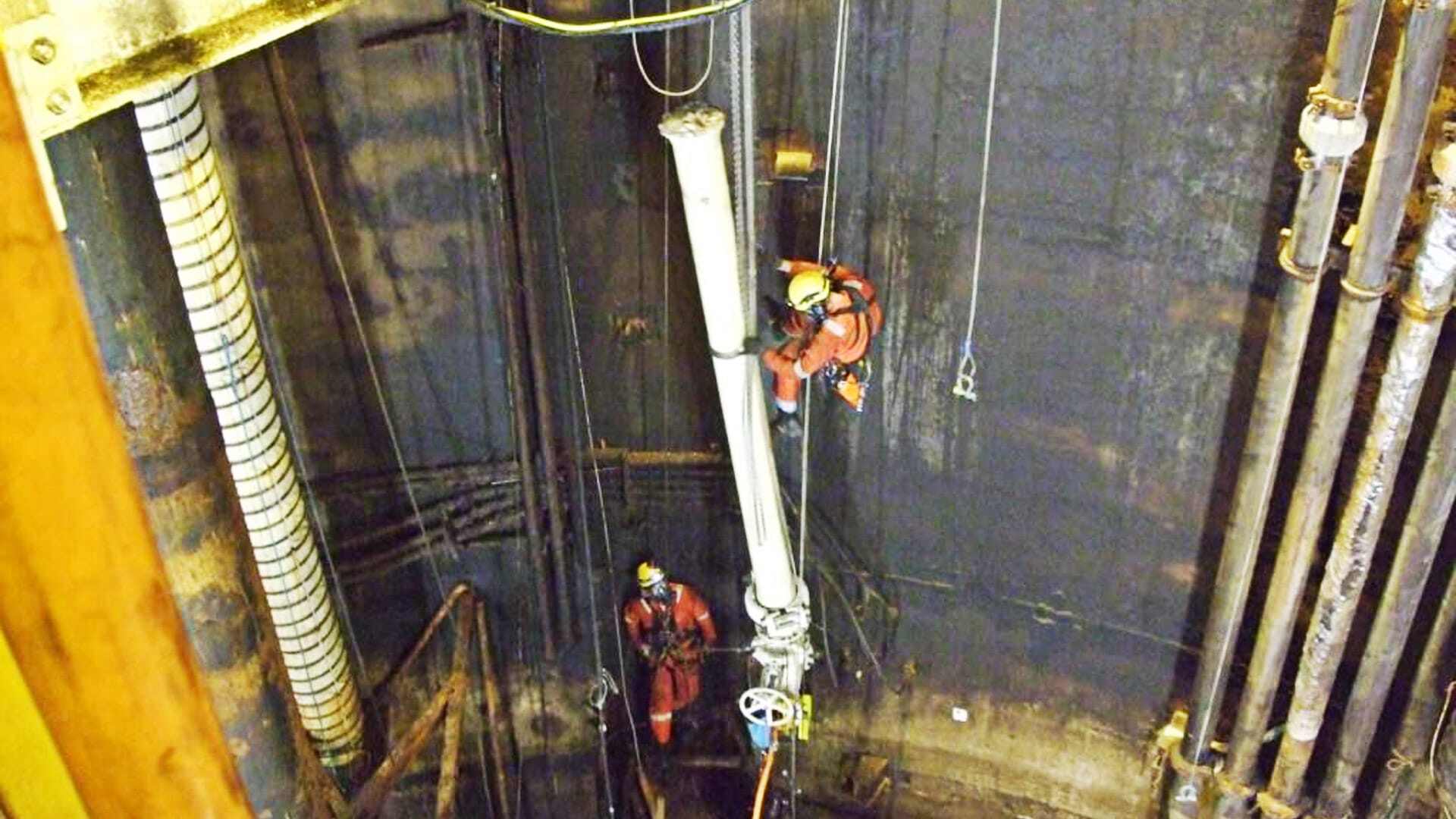 Person working from a line on the installation process