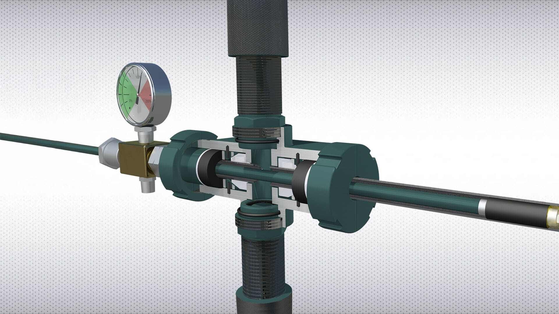 3D render of a Bi-Stop Mini on a grey background