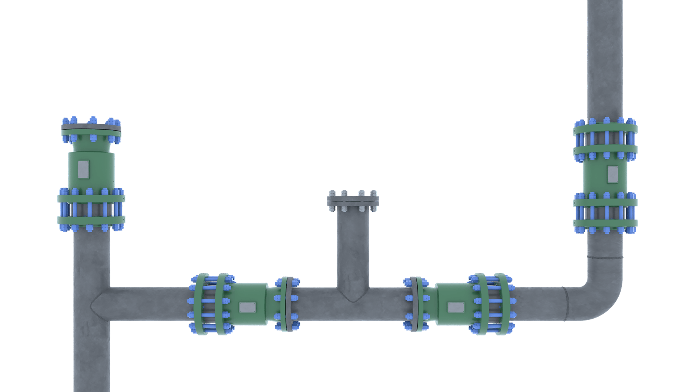 3d render of mechanical couplings connectors