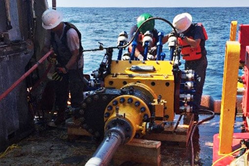 Team working on a 10in Subsea Hot Tapping and Plugging Job