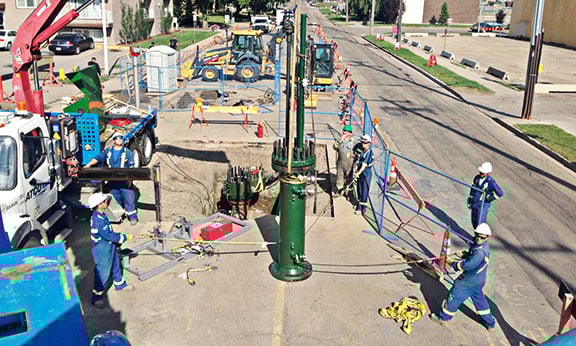 16in BISEP installation in Edmonton Canada