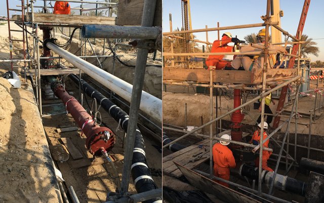 Pipeline re-routed and temporary launcher installed