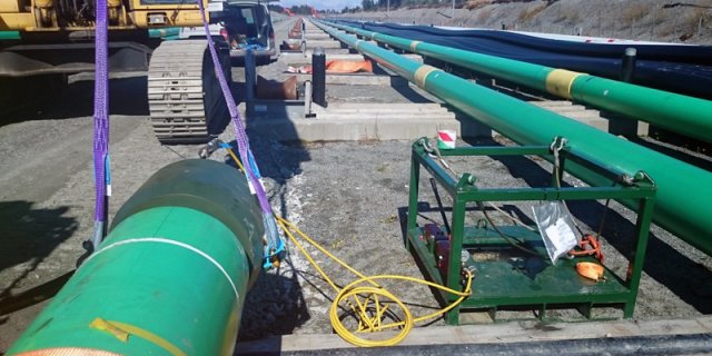 12" E-PEP installed onto pipe stalk