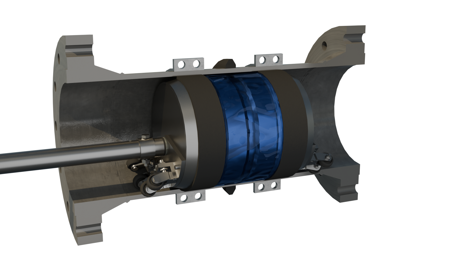 Test Tool conducting a leak-test of a Thrust ring