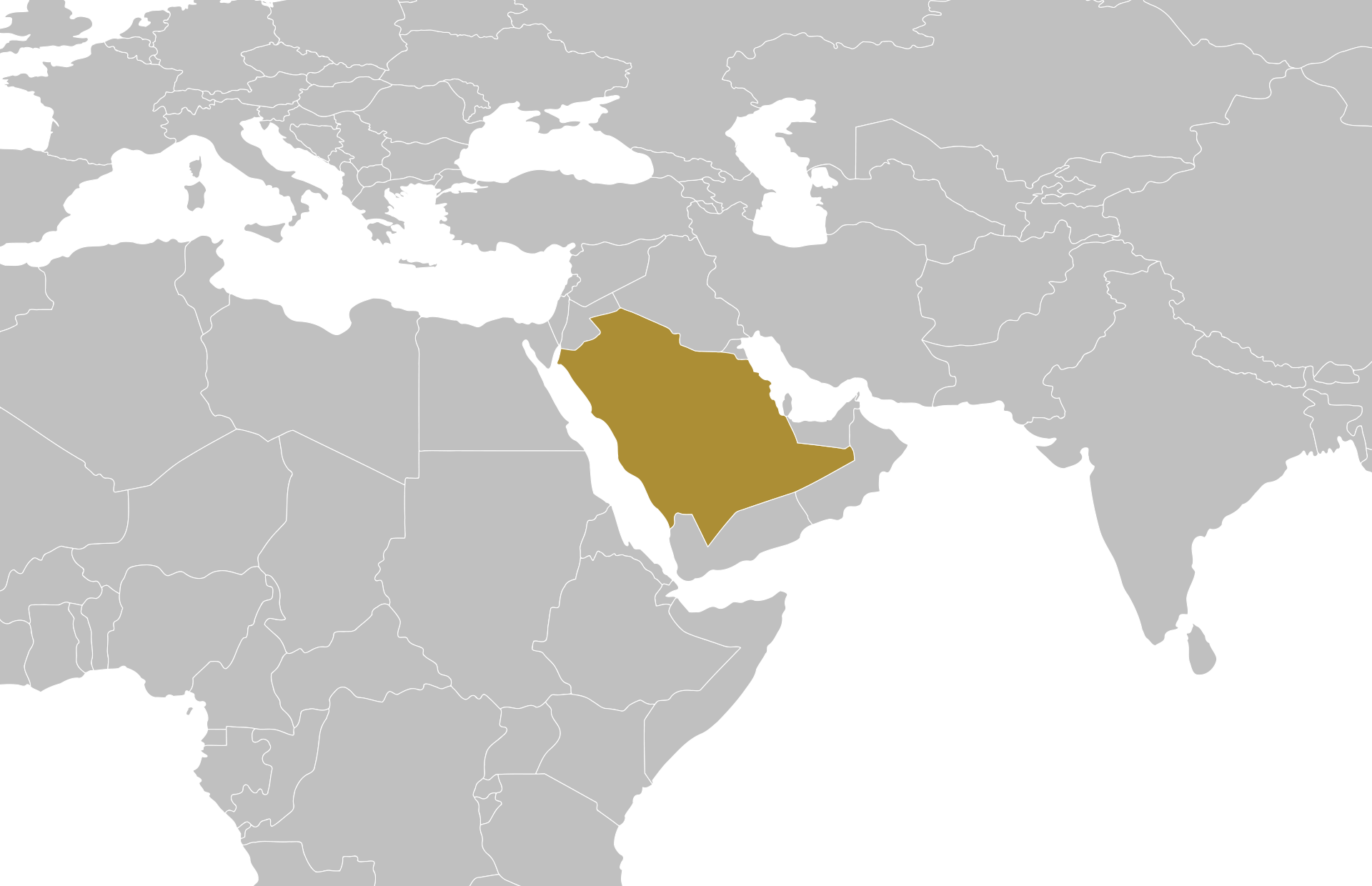 Saudi Arabia location on a map
